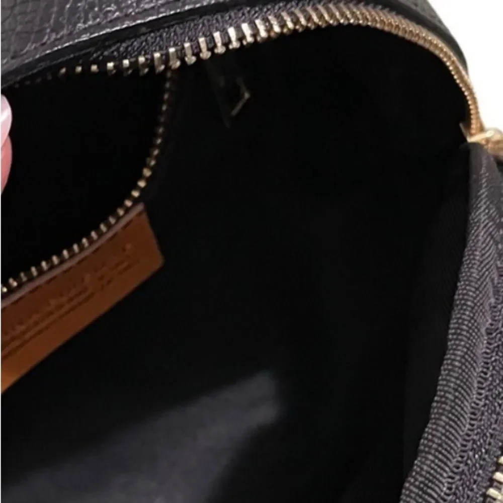 Divina Firenze black Pebbled Leather Convertible Top Handle Backpack Crossbody